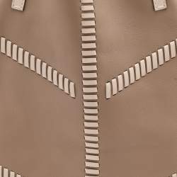 Pre Owned CH Carolina Herrera Taupe Leather Tote