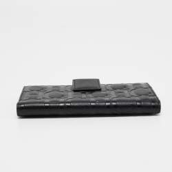 مملوكة مسبقًا CH Carolina Herrera Black Monogram Leather Bifold Flap Wallet