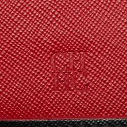 مملوكة مسبقًا CH Carolina Herrera Black Monogram Leather Bifold Flap Wallet