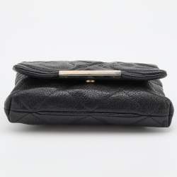 مملوكة مسبقًا CH Carolina Herrera Black Quilted Leather Flap Chain Shoulder Bag