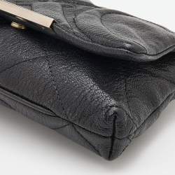 مملوكة مسبقًا CH Carolina Herrera Black Quilted Leather Flap Chain Shoulder Bag