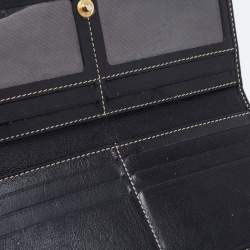 Pre Owned CH Carolina Herrera Black Leather Continental Wallet