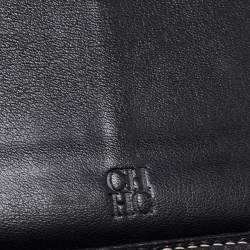 Pre Owned CH Carolina Herrera Black Leather Continental Wallet