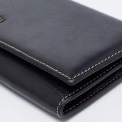Pre Owned CH Carolina Herrera Black Leather Continental Wallet