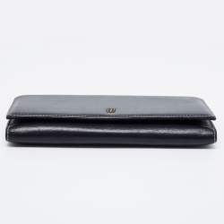 Pre Owned CH Carolina Herrera Black Leather Continental Wallet