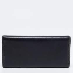 Pre Owned CH Carolina Herrera Black Leather Continental Wallet