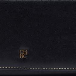 Pre Owned CH Carolina Herrera Black Leather Continental Wallet