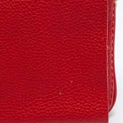 Pre Owned CH Carolina Herrera Red Leather Chain Clutch