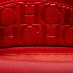 Pre Owned CH Carolina Herrera Red Leather Chain Clutch