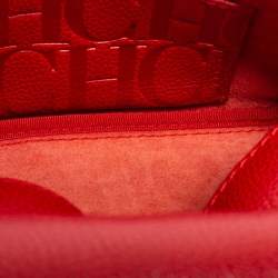 Pre Owned CH Carolina Herrera Red Leather Chain Clutch