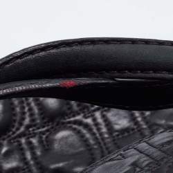 Pre Owned CH Carolina Herrera Black Monogram Embossed Leather Chain Satchel