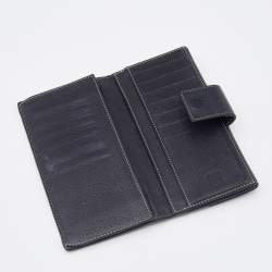 Pre Owned CH Carolina Herrera Black Leather Flap Continental Wallet