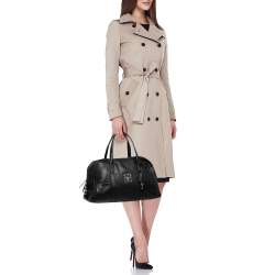 Pre Owned CH Carolina Herrera  Black Leather Boston Bag