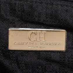Pre Owned CH Carolina Herrera  Black Leather Boston Bag
