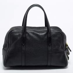 Pre Owned CH Carolina Herrera  Black Leather Boston Bag