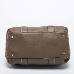 مملوكة مسبقًا CH Carolina Herrera Grey Leather Zip Satchel