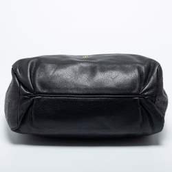 مملوكة مسبقًا CH Carolina Herrera Black Monogram Embossed Leather Chain Tote