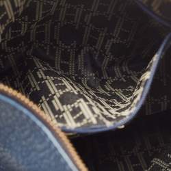 Pre Owned CH Carolina Herrera Navy Blue Pebbled Leather Maria Shoulder Bag