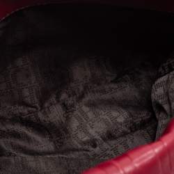 Pre Owned CH Carolina Herrera Burgundy Leather Flap Shoulder Bag