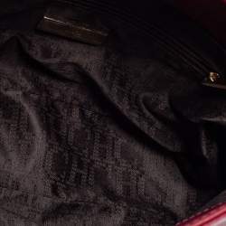 Pre Owned CH Carolina Herrera Burgundy Leather Flap Shoulder Bag