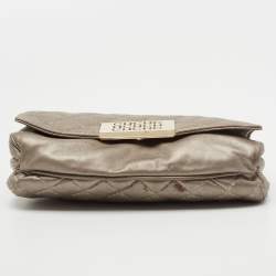 Pre Owned CH Carolina Herrera Metallic Quilted Leather Bimba Clutch