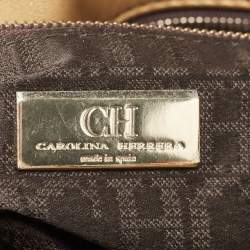 Pre Owned CH Carolina Herrera Metallic Gold Quilted Leather Chain Flap Shoulder Bag