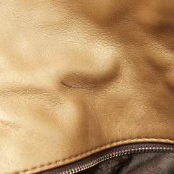 Pre Owned CH Carolina Herrera Metallic Gold Quilted Leather Chain Flap Shoulder Bag