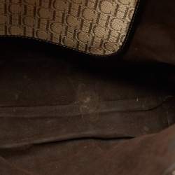 Pre Owned CH Carolina Herrera  Beige/Multicolor Canvas and Striped Leather Tote