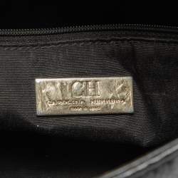 مملوكة مسبقًا CH Carolina Herrera Black Leather Bow Flap Shoulder Bag