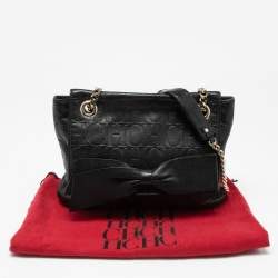 مملوكة مسبقًا CH Carolina Herrera Black Leather Bow Flap Shoulder Bag