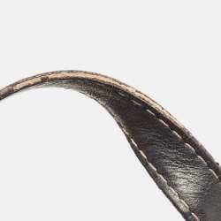 Pre Owned CH Carolina Herrera Brown/Black Monogram Embossed Nubuck and Leather Shopper Tote 