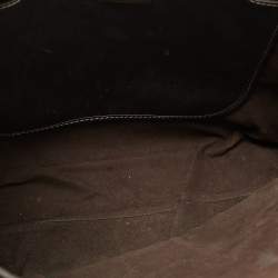 Pre Owned CH Carolina Herrera Brown/Black Monogram Embossed Nubuck and Leather Shopper Tote 