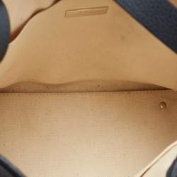 Pre Owned CH Carolina Herrera Navy Blue Grained Leather Chain Shoulder Bag