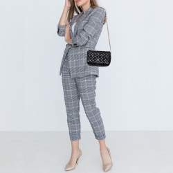 Pre Owned CH Carolina Herrera Black Quilted Leather Chain Flap Shoulder Bag