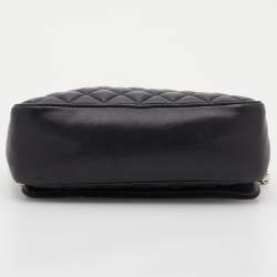 Pre Owned CH Carolina Herrera Black Quilted Leather Chain Flap Shoulder Bag