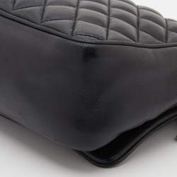 Pre Owned CH Carolina Herrera Black Quilted Leather Chain Flap Shoulder Bag