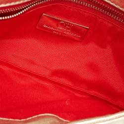Pre Owned CH Carolina Herrera Metallic Gold Quilted Leather Flap Chain Clutch