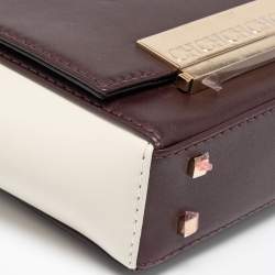 مملوكة مسبقًا CH Carolina Herrera Tri Color Leather Logo Metal Flap Shoulder Bag