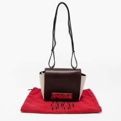 مملوكة مسبقًا CH Carolina Herrera Tri Color Leather Logo Metal Flap Shoulder Bag