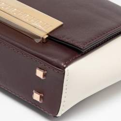 مملوكة مسبقًا CH Carolina Herrera Tri Color Leather Logo Metal Flap Shoulder Bag