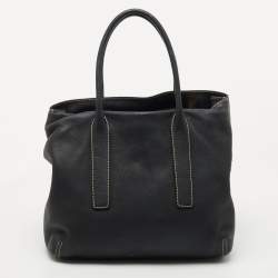 Pre Owned CH Carolina Herrera Black Leather Tote