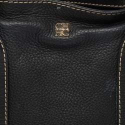 Pre Owned CH Carolina Herrera Black Leather Tote