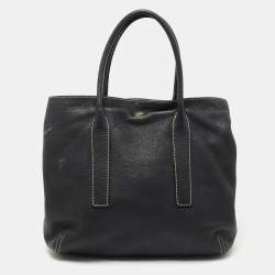 Pre Owned CH Carolina Herrera Black Leather Tote