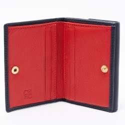 Pre Owned CH Carolina Herrera Blue Leather Compact Wallet