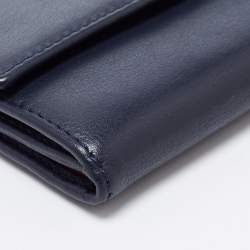 Pre Owned CH Carolina Herrera Blue Leather Compact Wallet