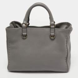 Pre Owned CH Carolina Herrera Grey Leather Tote