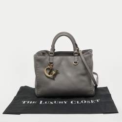 Pre Owned CH Carolina Herrera Grey Leather Tote