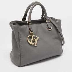 Pre Owned CH Carolina Herrera Grey Leather Tote
