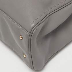 Pre Owned CH Carolina Herrera Grey Leather Tote