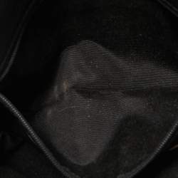 Pre Owned CH Carolina Herrera Black Monogram Embossed Leather Bow Chain Clutch 